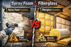 Spray foam vs fiberglass in metal building