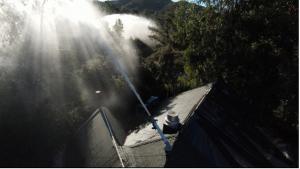 Wildfire Defense System in action (Photo Credit: So Cal Fire Supply)
