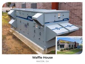 Blue Frontier BF-DOAS™ cooling and dehumidification unit installed at a Waffle House restaurant in Macon, Georgia.
