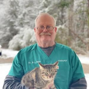 Dr. Bernard Bean, at his practice of in-home pet euthanasia in Macon, GA.