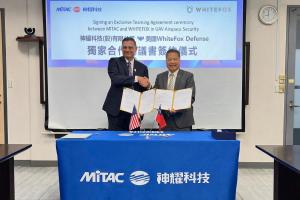 WhiteFox and MiTAC leadership mark the signing of a strategic agreement to deliver sovereign counter-drone systems for Taiwan’s national defense.
