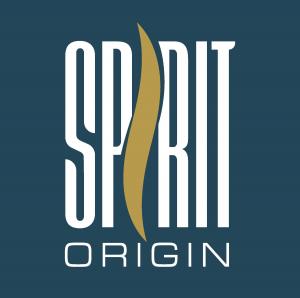 Spirit Origin logo featuring refined typographic wordmark and minimalist emblem, representing origin-driven specialty coffee in Honduras.