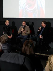 Guillermo-Navarro,-Roy-Szuper-and-James-Ivory-celebrating-opening-night-of-Can't-Let-it-Go