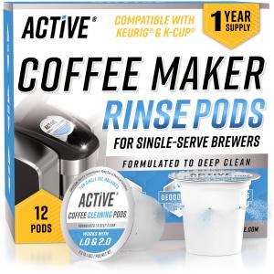 ACTIVE Cleaners new coffee maker cleaner pods packaging.