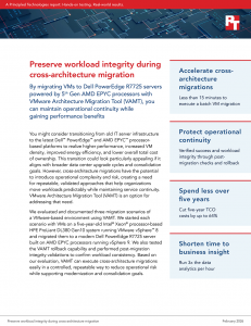 First page of a report titled: Preserve workload integrity during cross-architecture migration