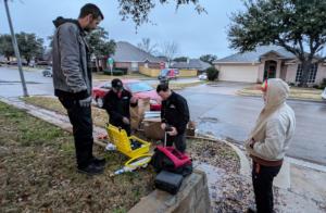 Mother Modern Plumbing techs prepare for electronic leak detection in Rowlett, TX.
