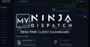 My Ninja Dispatch client portal showing real-time managed dispatch dashboard with live driver tracking and account manager profiles