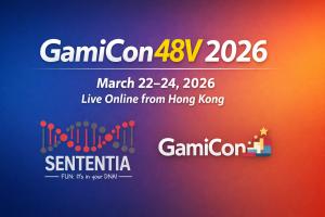 Image showing GamiCon and Sententia's logos. GamiCon48V 2026 March 22-24, 2026 Live from Hong Kong