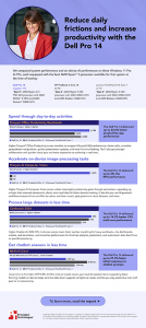 Infographic titled: Reduce daily frictions and increase productivity with the Dell Pro 14
