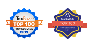 TaxBuzz Top 100 and CountingWorks Top 100 Badges