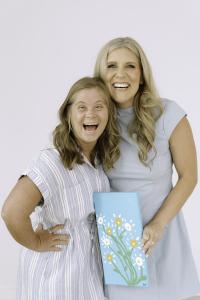 Image of Laura Hope Whitaker with cover artist and dear friend Suzanne Goossens