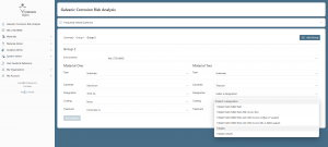 Corrosion Djinn allows the comparison of materials to predict corrosion risk.