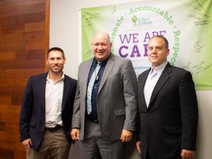 Co-Founders, Jerod Evanich and Dustin Distefano with Stephen Sherbin on Discovery Day.