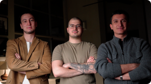 Patientdesk AI co-founders Oncel Ozgul, San Koktas, and Emre Kaplaner