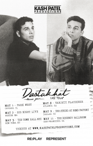 Anuv Jain US Tour poster for Dastakhat World Tour 2026 presented by Kash Patel Productions featuring May 2026 live concert dates in Chicago, Boston, New York, Atlanta, Dallas, and San Francisco.
