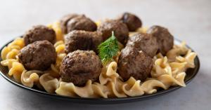 Meatballs on pasta