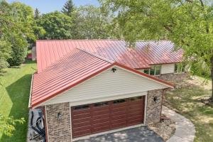Rockford, IL Home With An Attractive Red Standing Seam Metal Roof