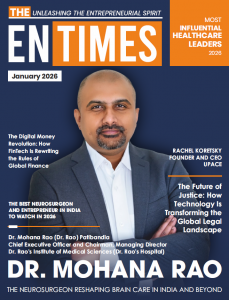 Dr. Mohana Rao Patibandla on EN TIMES January 2026 cover named Most Influential Healthcare Leader for advancing minimally invasive neurosurgery in India.