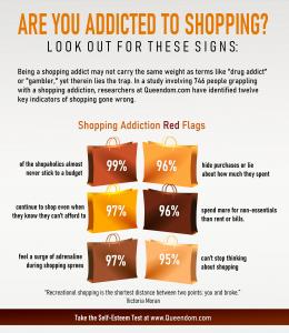 A shopping addiction is just as serious as any other addiction and has equally serious consequences.