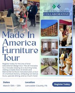 Designed to be an all-inclusive trip for interior designers and other design and trade professionals, to fully-immerse oneself in the beauty and legacy of quality craftsmanship, Made in America.