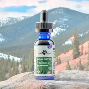 The Immune Tincture from Earth Buddy is designed for allergy and immune support for both dogs and cats.