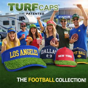 FOOTBALL TAILGATING FUN WITH TURF CAPS