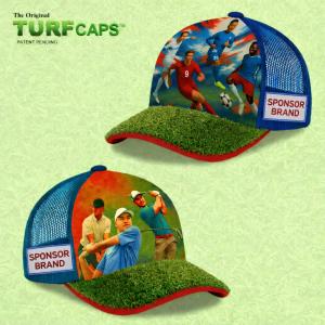 NEW! CUSTOM TURF CAPS - PERFCT FOR CORPORATE SPONSORS & BRANDING