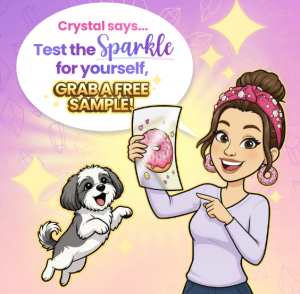 Cartoon Crystal and dog with free DTF sample