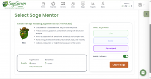 AI Interview agent generation starts with defining the intensity level of screen the recruiter or hiring manager is looking for.