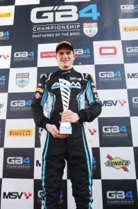 Jason Pribyl on the GB4 Podium at Silverstone