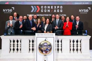  Construction leaders representing CONEXPO-CON/AGG join Association of Equipment Manufacturers to ring the New York Stock Exchange Opening Bell on Feb. 23, 2026