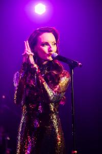 Kendra Erika delivers a Bond-inspired moment during her License to Thrill – The James Bond Songbook showcase in Las Vegas. (Photo by Greg Doherty)