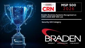 Braden Business Systems Recognized on CRN MSP 500 Security 100 Category