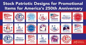 Stock Patriotic Designs for Promotional Items for America's 250th Anniversary