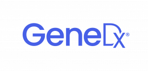 GeneDx company logo in blue and white