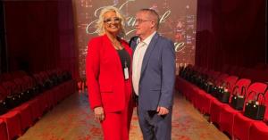 Heart of Couture producer Kelly Lyerly and her husband Ron on the New York Fashion Week runway.