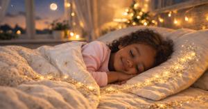 Lifestyle Image - Little African American Girl Waiting for Tooth Fairy Visit