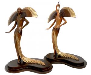 Erté Timeless Ibis Sculptures Very rare Ibis with head of a bird and drastically re modified Ibis