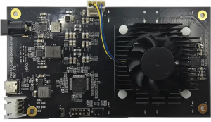 A picture of a PCIe Gen6 / CXL x16 MCIO Retimer from above.