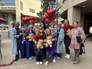 Heal-A-Heart Day at Sharp Mary Birch Hospital with The Comfort Cub ambassadors, social workers and nurses.