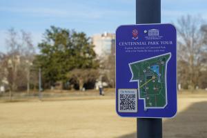 Nashville Sites Centennial Park Audio Tour Sign (photo credit: Vonrphoto)