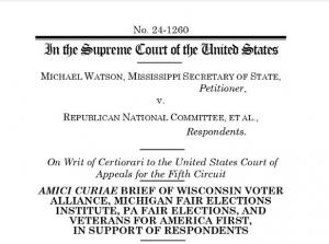 VFAF Legal Counsel Jared Craig esq. Joins Election Integrity Groups Filing Amicus Brief in Support of the Respondents in the Watson v RNC Supreme Court Case