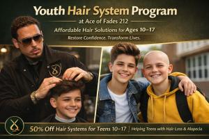 Youth Hair System Program Marcos with Youth Doing Hair Systems in Manhattan