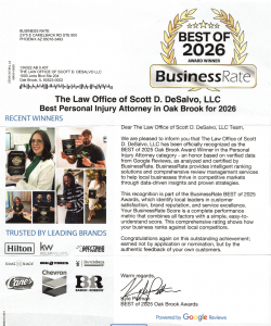 Best of 2026 Personal Injury Lawyer Oak Brook Award Letter