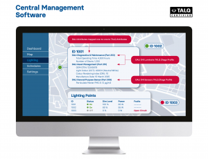 A TALQ-certified CMS communicating with D4i-certified luminaires and sensors