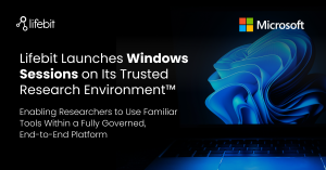 Lifebit Windows Sessions on Trusted Research Environment enabling secure use of familiar research tools like Microsoft Windows applications.