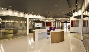 Rendering of reception area at Lucid Private Offices - Midtown / Music Row