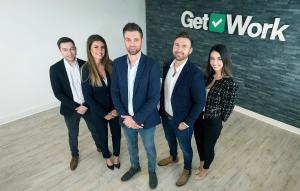 James Waring, Natasha Higgins, Nick Cole, Leon Cullen and Holly Carlo at Get Work HQ, Lytham St Annes