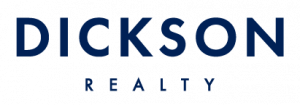 Dickson Realty logo in navy blue text on a white background.