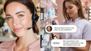 AI voice receptionist talking to salon customer over the phone